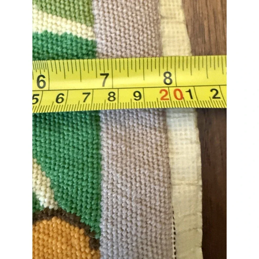VTG Needlepoint Four Seasons  35” X 6 3/4” Cottage Core Cabin Ready To Frame